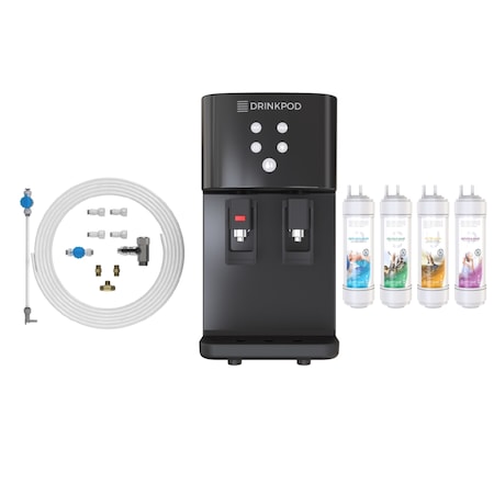 Drinkpod 2000 Series Countertop Bottleless Water Dispenser. Multi Stage Purification, Black DP2000B